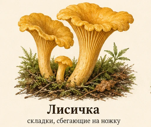 Chanterelle — illustrazione botanica