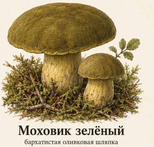 Red Cracking Bolete — illustrazione botanica