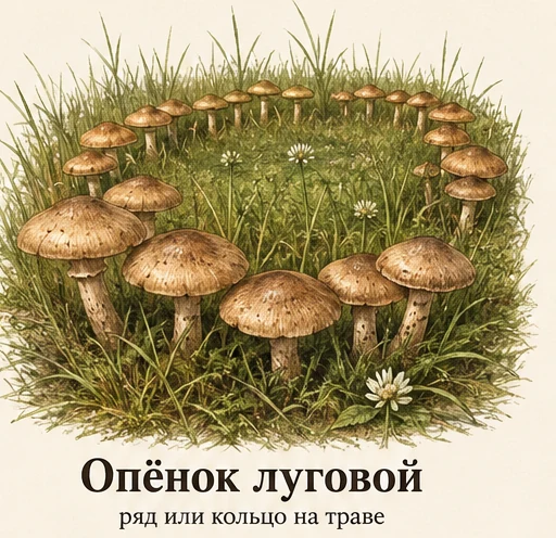 Fairy Ring Champignon — illustrazione botanica