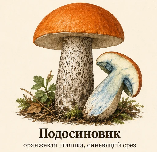 Orange Oak Bolete — illustrazione botanica