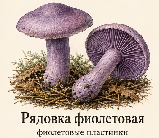 Wood Blewit — illustrazione botanica