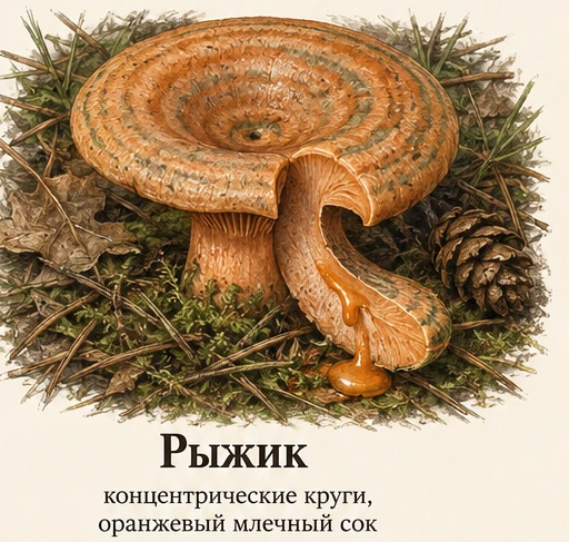 Saffron Milkcap — illustrazione botanica